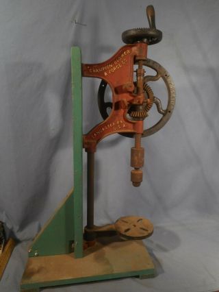 Antique/vtg Hand Powered Drill Press By Champion Blower & Forge Co Lancaster Pa