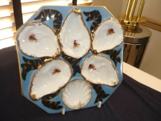 Turkey Style Octagonal Porcelain Oyster Plate/dish Blue