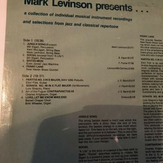 MARK LEVINSON PRESENTS JAZZ AND CLASSICAL REPERTOIRE DBX PRESSING 2