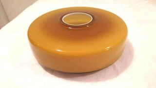 Rare Vintage Amber Honey Butterscotch Colored Vase Mid Century Cased Glass