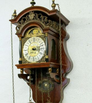 Old Wall Clock Vintage Dutch Frisian Schippertje Saarlande,  Moonphase Warmink