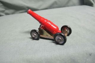 Vintage Toy Cannon On Metal Wheels