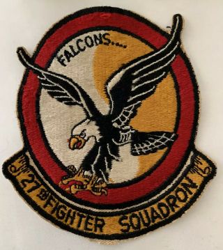 Vintage Military Usaf Air Force 27th Tactical Fighter Squadron Patch