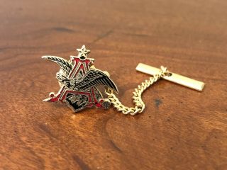 Anheuser Busch Vintage Eagle Gold & Red Enamel Lapel Or Hat Pin