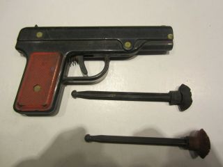 Vintage Knickerbocker Dart Gun Pistol - Black With 2 Darts
