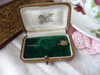 Antique Vintage Old Hat Pin Gold Hatpin Stick Pin With Seed Pearl