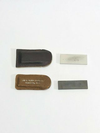 Lee E.  Olsen Knife Co Howard City Mich Carborundum Pocket Sharpening Stone,  1
