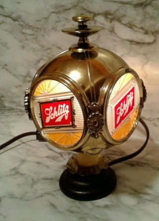 Vintage Schlitz Beer Bar Table Night Light Advertisement