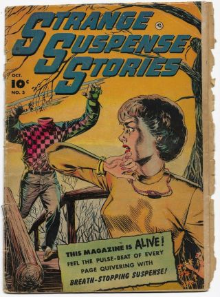 Strange Suspense Stories 3 George Evans Cvr/art Pre - Code Horror Fawcett 1952