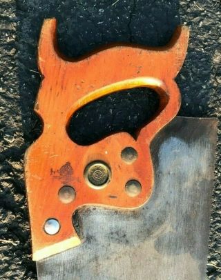 Vintage Disston Rip Saw Carpenter ' s Wood Hand Saw 8 TPI 2