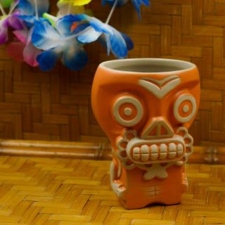 Tiki Mug Day Of The Deadtiki Dead Orange Skull Munktiki Imports Alderete