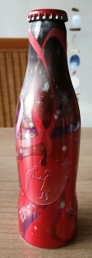 Coca Cola Alu Bottle From Switzerland.  Full Bottle.  X - Mas Promotion