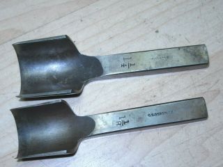2 Vintage C S Osborne Strap End Punches 1 1/8  & 1 1/4  Good User Tools