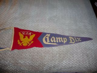 Vtg Souvenir Felt Pennant Camp Dix Nj Army Co.
