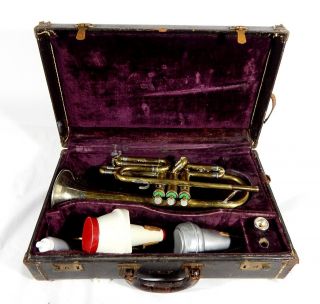 Vintage F.  E.  Olds & Son Los Angeles Studio Model Trumpet W/ Case & Accessories