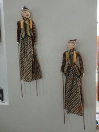 Vintage Pair Wayang Golek Stick Puppets (93)