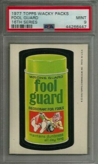 1977 Topps Wacky Packages Fool Guard 16th Series Psa 9 Non - Sport Card