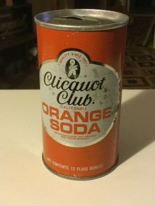 Vintage Clicquot Club Orange Soda Can Pull Tab Indoor Can