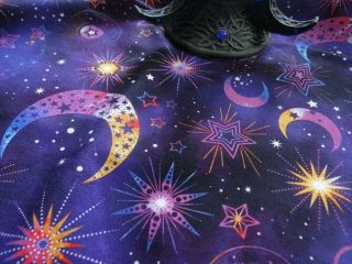 Handmade Altar Cloth Purple Celestial By Vtwiccan Pagan Wiccan Witch Altar