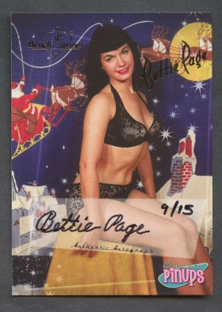 2006 Benchwarmer Gold Foil Classic Pinups Bettie Page Signed Auto 9/15