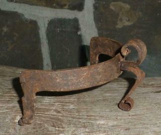 Early 18th Century C Antique Iron Kettle Coal Pusher Old Hearth Fireplace 1700 