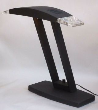 Vintage Kovacs Era Desk Lamp Lucite Acrylic Metal With Dimmer Switch
