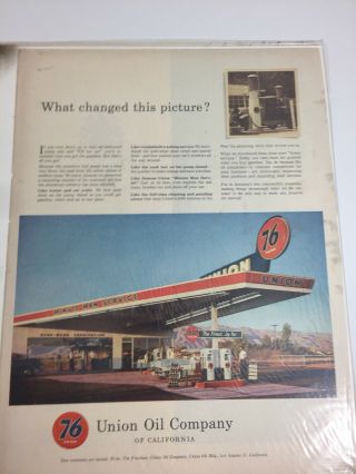 Vintage Union 76 Gas & Oil Service Station Car Advertising