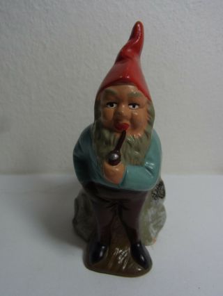 Vintage German Ceramic Garden Yard Gnome With Well Ar