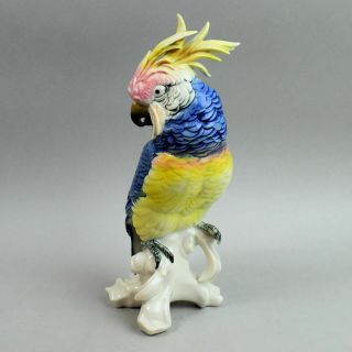 Vintage Karl Ens Porcelain 10 3/4 " Large Cockatoo Parrot Figure