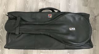 Vintage Fila Tennis Racket Leather Gym Bag Case Weekend Bag Suitcase 1980’s