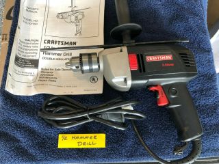 Vtg Sears Craftsman 1/2 " Electric Hammer Drill Corded 315.  101390