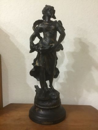 Antique Signed Louis Moreau (1834 - 1917) French Bronzed Statue " Vision De Mai "