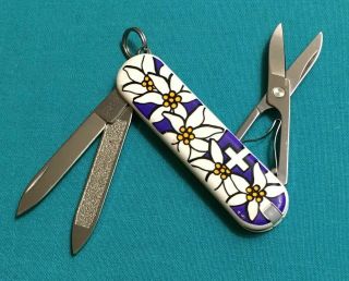 Victorinox Swiss Army Pocket Knife - Limited Purple Edelweiss Classic Multi Tool