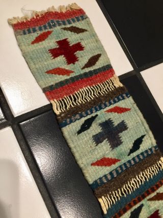Vintage Native American Navajo Wool Blanket Rug Textile Small Wall Hanging 2
