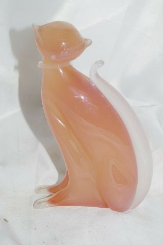 Archimede Seguso Murano Art Glass Standing Cat Pin & Frosted Figure Italy Label