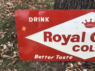 Vintage Drink Royal Crown Cola Embossed Tin Sign Better Taste Calls RC Soda Pop 2