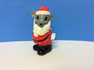 Vintage Wind Up Christmas Santa Mouse Knickbocher Toy Co Japan