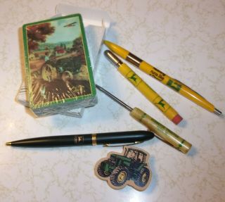 Variety Of Jd Items.  Screw Driver,  Pens,  Playing Cards & Bullet Pencil