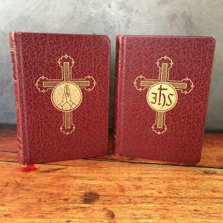 Set Of 2 Catholic Press Prayer Book,  The Life Of Christ Vintage Christian 1954
