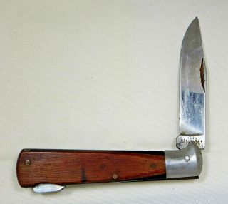 Vintage Japan C I Stainless Folding Pocket Knife Wood Handle