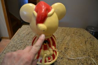 Vintage Christmas Mouse Blow Mold Hard Plastic 15.  5 