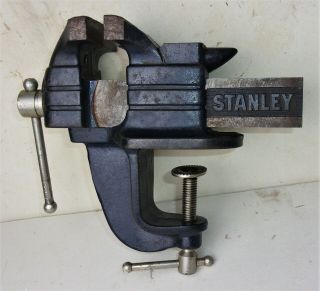 Antique Vintage Stanley Bench Vise 3 " Jaw Nº746 Clamp - On Mini Anvil