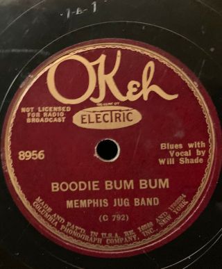 Memphis Jug Band Boogie Bum Bum / Tear It Down Red Slats And All Okeh 8956 Hear