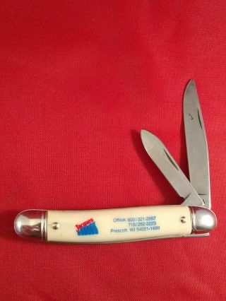 Vintage Usa Advertising Folding Pocket Knife " Jacques Presscott,  Wisconsin