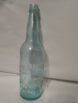 Budweiser Bottle - C.  Conrad & Co.  - - 1870s Rare Quart Size