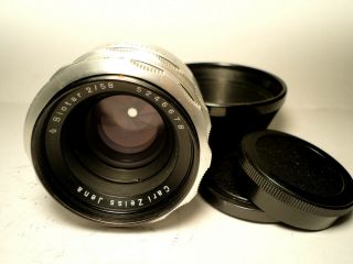 M42 Carl Zeiss Jena Biotar 1q 1:2/58mm W Lens Hood Top Vintage F/2.  0