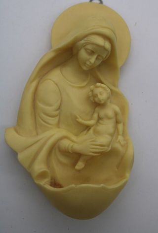 Autom Virgin Mary Wall Hanging Holy Water Font Holder