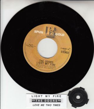 The Doors Light My Fire & Love Me Two Times 7 " 45 Record,  Juke Box Strip