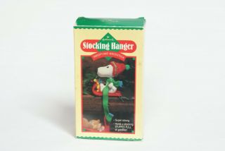 Hallmark Snoopy And Woodstock Christmas Stocking Hanger Vintage 80 