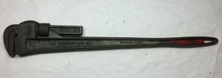 Vintage Large 36 " Heavy Duty Pipe Wrench Trimont Mfg Roxco Roxbury Mass Usa